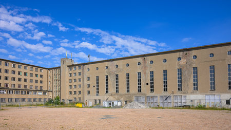 Binz, Germany - July 10, 2024: The buildings of Prora on the island ruegen on a sunny day