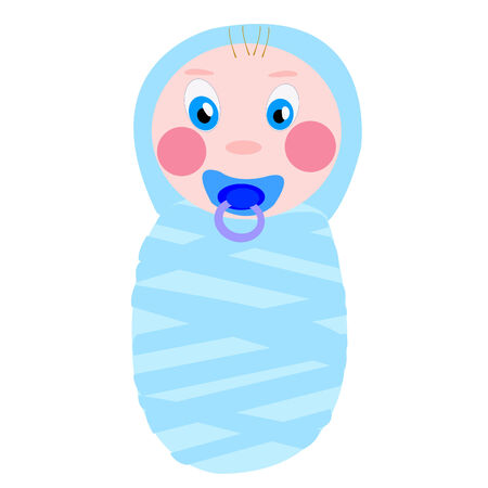 Breast infant enfolded in diapersのイラスト素材
