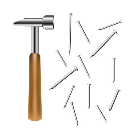 Building tools gavel and nailのイラスト素材