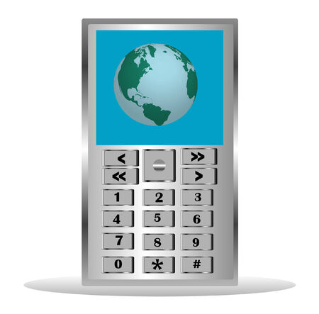 Mobile telephone on white backgroundのイラスト素材