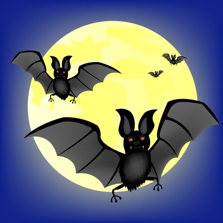 Bat vampire on background of the moonのイラスト素材