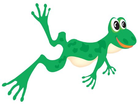 Illustration of the fairy-tale frog on white backgroundのイラスト素材