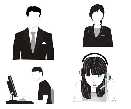 people on white background is insulatedのイラスト素材
