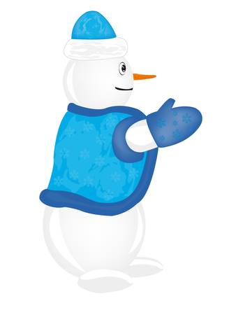 Festive snowman on white backgroundのイラスト素材