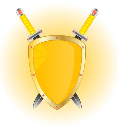 Illustration of the shield from gild and weaponsのイラスト素材