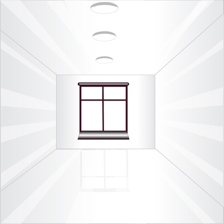 Illustration of the empty room with windowのイラスト素材
