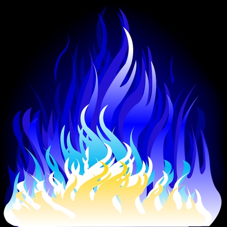 Colorful background from flame of the blue colour on black backgroundのイラスト素材