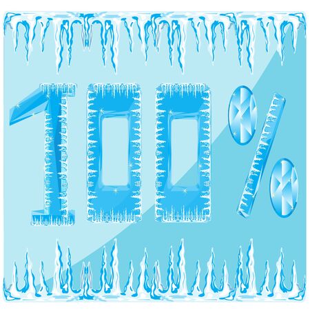 Decorative numerals  ice percent and iciclesのイラスト素材
