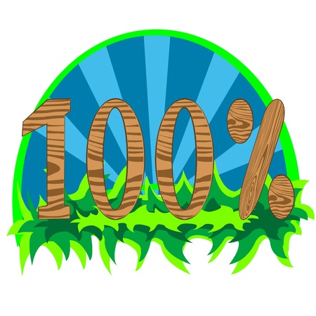 Illustration of the number in percent from treeのイラスト素材