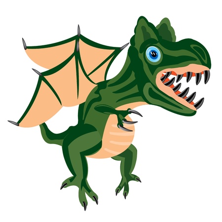 Prehistorical pangolin with wing on white backgroundのイラスト素材