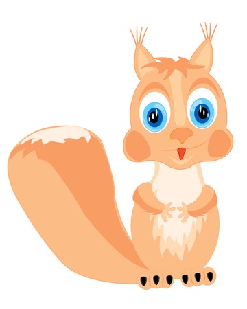 Illustration of cute Squirrel raising his handsのイラスト素材