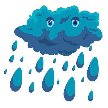 Illustration cloud and rain on white backgroundのイラスト素材