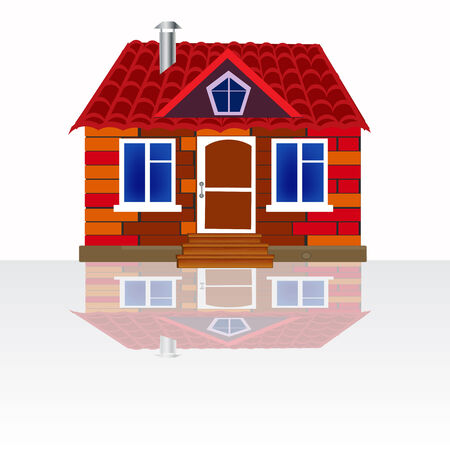 Beautiful house on white background is insulatedのイラスト素材