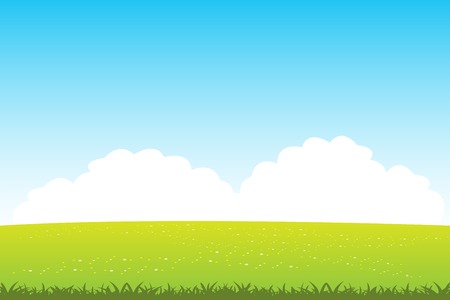 Beautiful landscape of the year field with flowerのイラスト素材