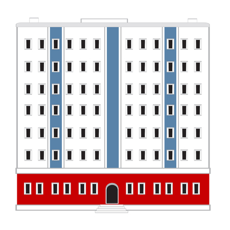 Vector illustration of the big building on white backgroundのイラスト素材