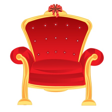 Red easy chair on white background is insulatedのイラスト素材