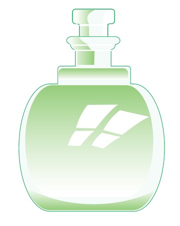 Decorative bottle from flow on white backgroundのイラスト素材