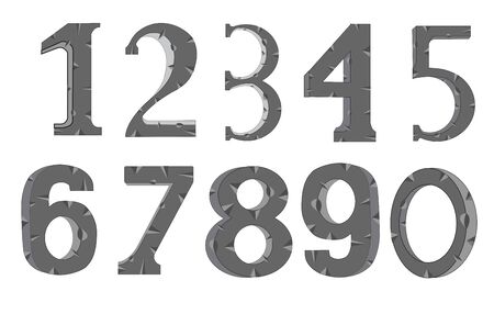 Set of the decorative numerals on white background is insulatedのイラスト素材