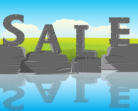 The Decorative letters sale on background of the natureのイラスト素材