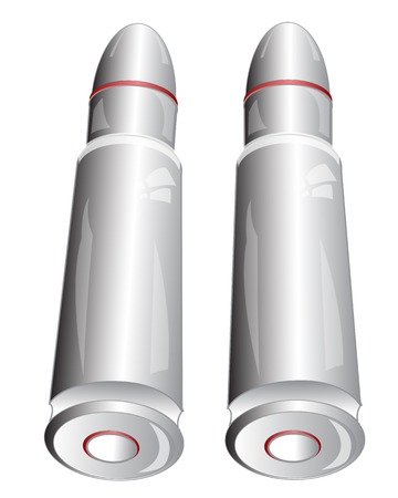 Two patrons from weapon on white background is insulatedのイラスト素材