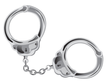 Manacles on chain on white background is insulatedのイラスト素材