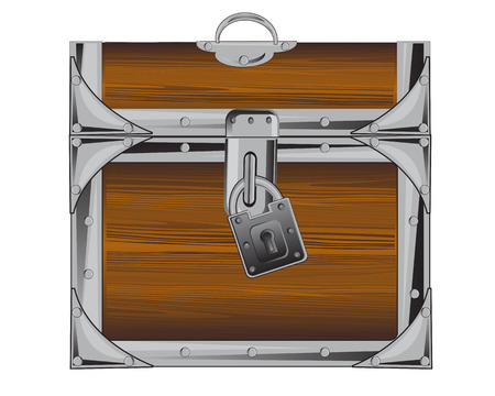 Coffer on lock on white background is insulatedのイラスト素材