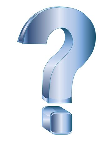 Blue decorative interrogative sign on white backgroundのイラスト素材
