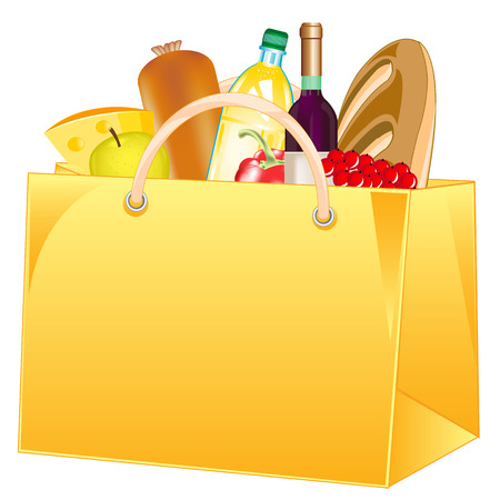 Yellow package with product on white background is insulatedのイラスト素材