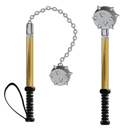 The Antique weapon on white background is insulated.Vector illustrationのイラスト素材