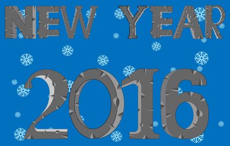 Decorative numerals 2016 on background of the snow