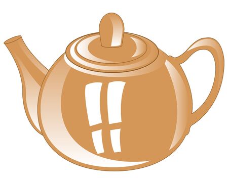 Porcelain gray teapot for  tea  on white background is insulatedのイラスト素材