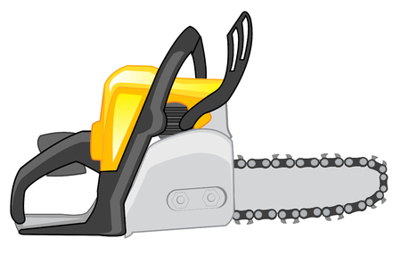 Saw with engine on white background is insulatedのイラスト素材