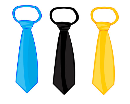 Three ties of the miscellaneous of the colour.のイラスト素材