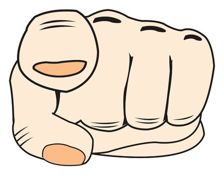 The Hand of the person with index fingers.Vector illustrationのイラスト素材