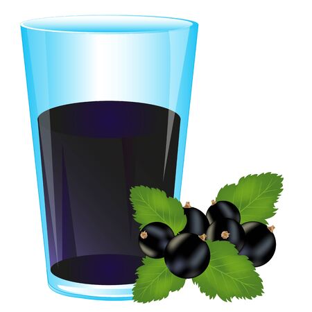 Glass with drink from berries of the currant on white backgroundのイラスト素材