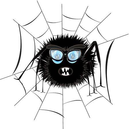 Cartoon insect spider on white background is insulatedのイラスト素材