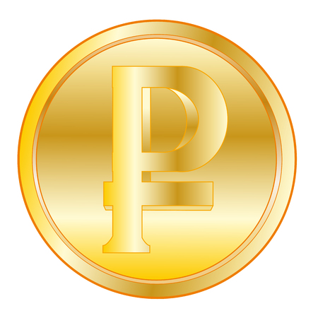 Round coin from gild on white background is insulatedのイラスト素材