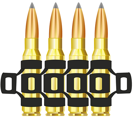 The Gun patrons in tape from machine gunのイラスト素材