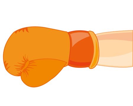 Hand of the person in boxing glove on white backgroundのイラスト素材