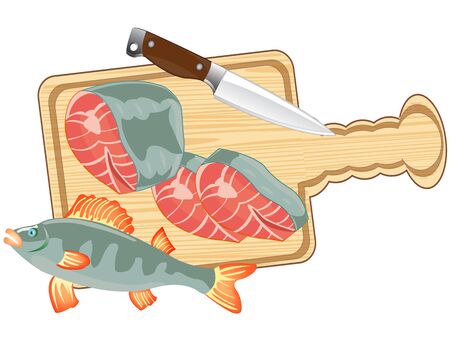 Piece of fish on white background is insulatedのイラスト素材