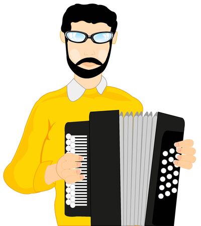 Man with accordeonのイラスト素材