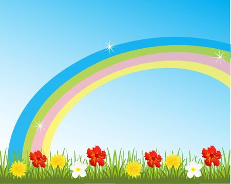 Rainbow on skyのイラスト素材