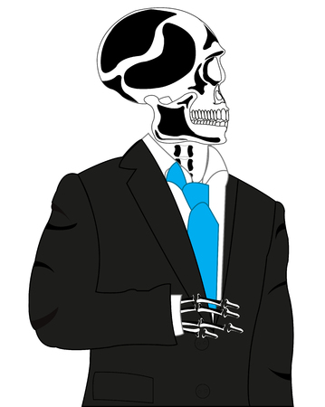 Skeleton in suitのイラスト素材