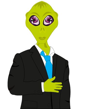 Extraterrestrial being in black suitのイラスト素材