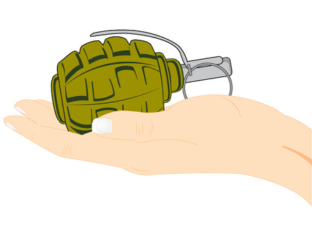 Grenade in handのイラスト素材