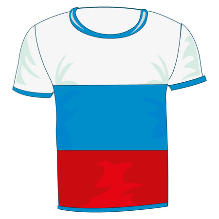 T-shirt flag to Russia on white background is insulated.のイラスト素材