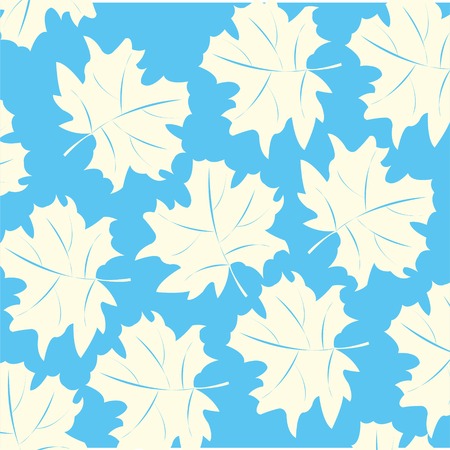 Decorative with white leaf on blue background, vector illustration.のイラスト素材