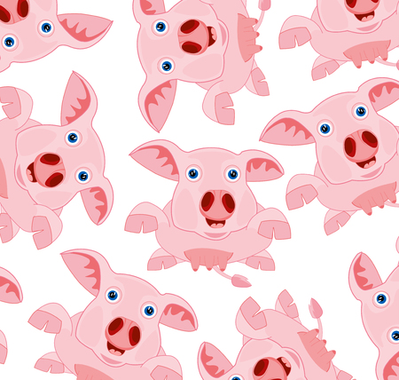 Bestial Pattern piglet on white background is insulatedのイラスト素材