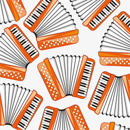 Music instrument accordion decorative patternのイラスト素材