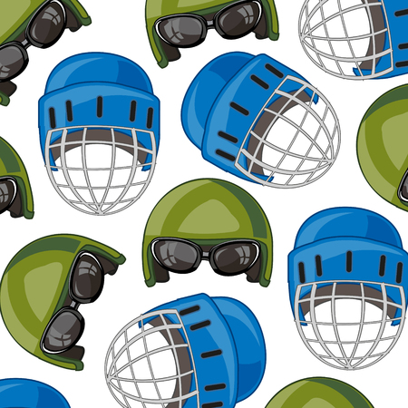 Two helmet army and for hockey patternのイラスト素材